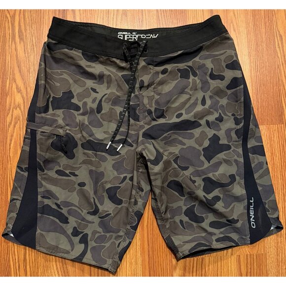 O'Neill Superfreak Board Shorts Mens 30 10" Camo AOP Beach Swim Trunks - Picture 1 of 6